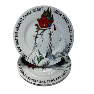 Grinch Ceramic Dessert Plate Set for Christmas